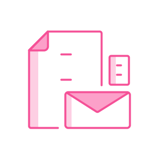 Icon of 'businesses branding' service in pink color.