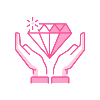 Icon of 'differentiation' service in pink color.