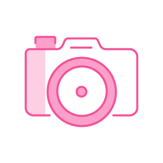 Icon of 'photography' service in pink color.