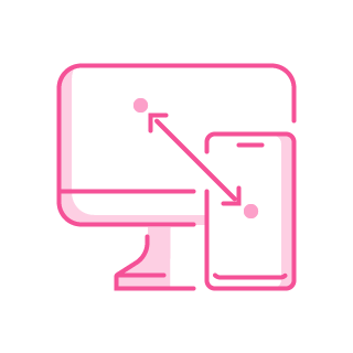Icon of 'responsive checkup' service in pink color.