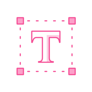 Icon of 'typography' service in pink color.