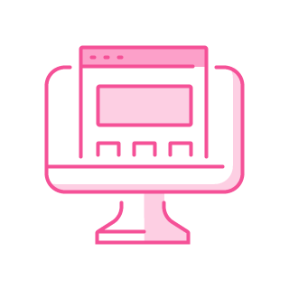 Icon of 'web design' service in pink color.